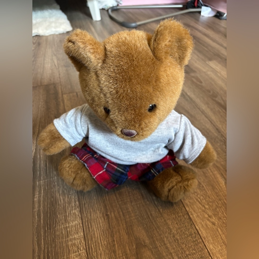 Build A Bear Vintage Brown Teddy Bear With T Shirt And Boxer Shorts